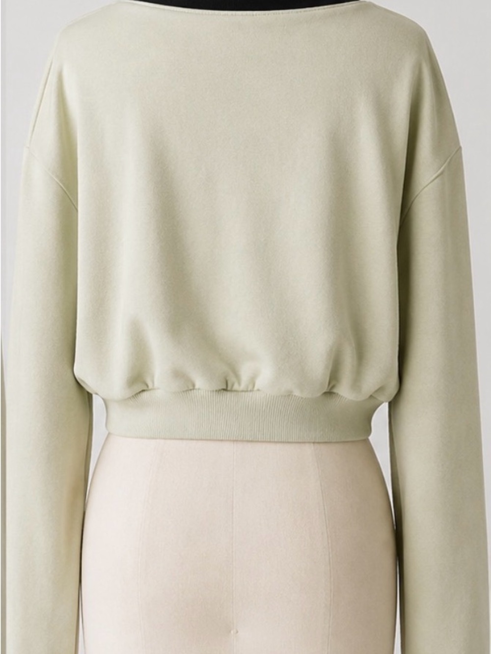 adidas Cropped V-Neck Sweatshirt with Black Trim - Picture 2 of 2